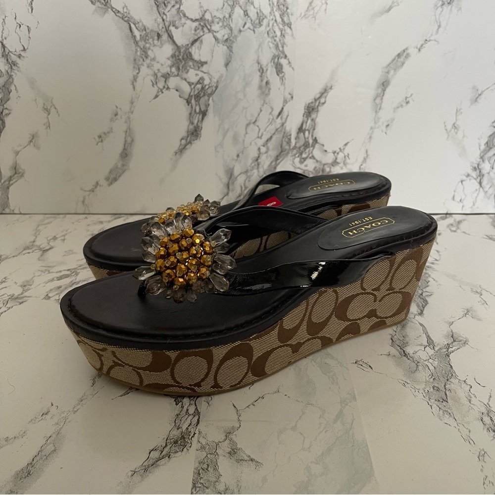 Coach Signature Platform Flip Flops